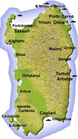 Landkarte Sardinien